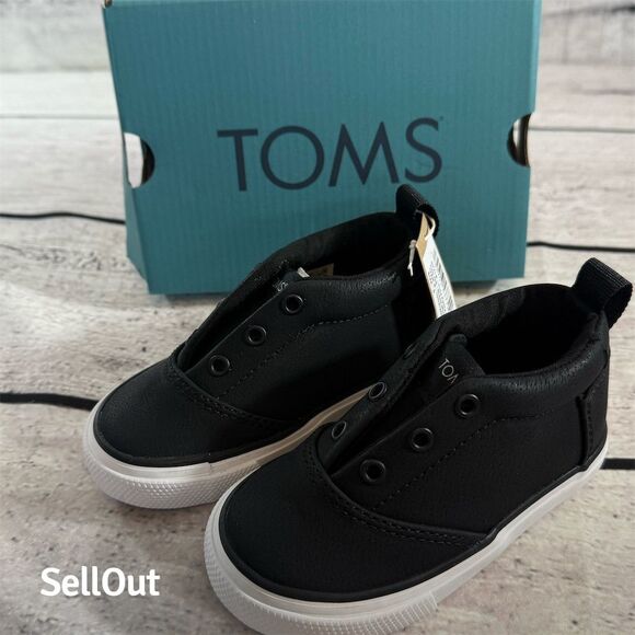 TOMS Fenix Mid Black Toddler Sneakers Size 6 Unisex Kids Athletic NEW - Picture 1 of 6